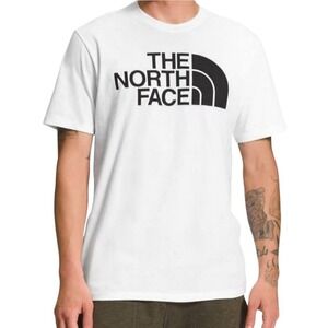 The‎ North Face T-Shirt Man's L White Black Logo Hiker Outdoors Camping Graphic